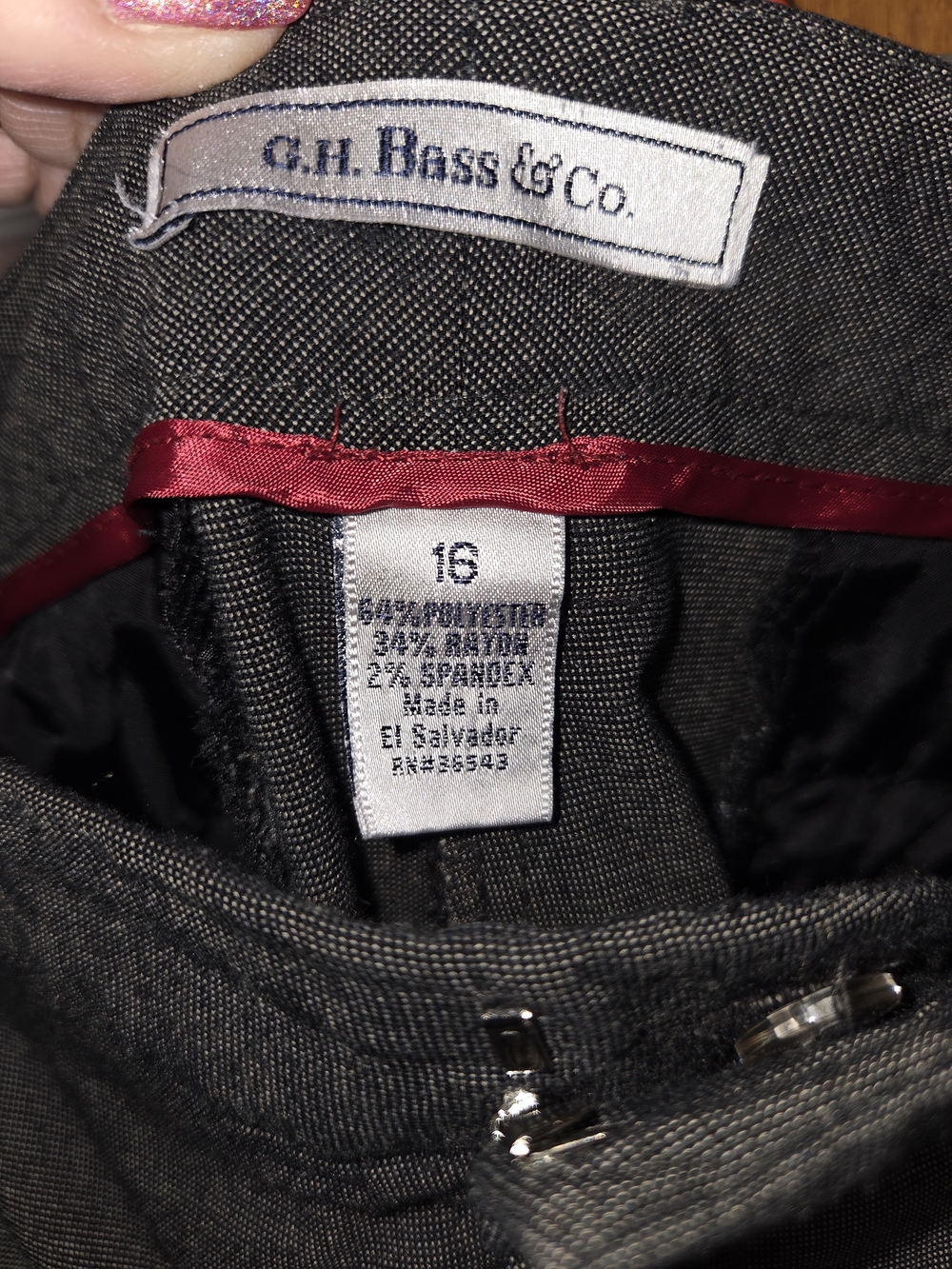 G.H. Bass & Co. Women's Charcoal Gray Straight-Leg Trousers - Picture 8 of 10